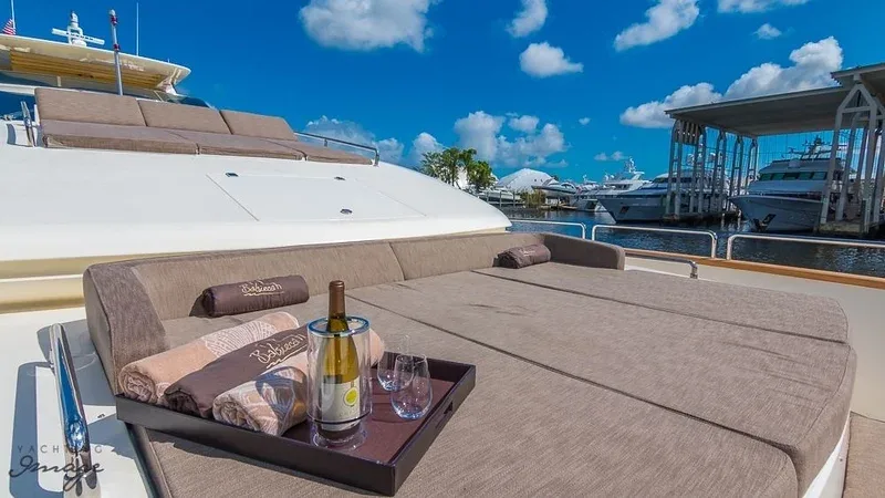 Luxury yacht interior for Art Basel Miami collector dinner
