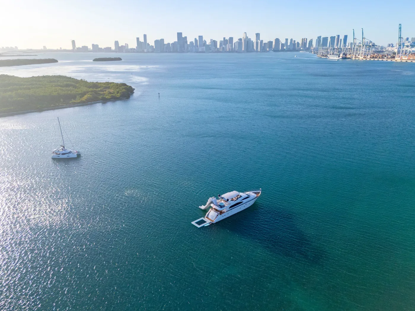 Brickell yacht party Star Island Nixon Sandbar bachelorette charter