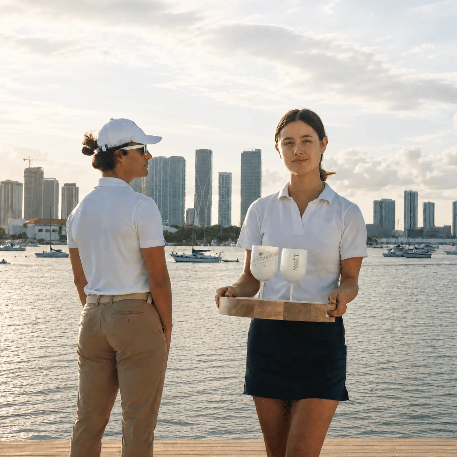 Miami boat rental with licensed captain - Crown Yachts crew