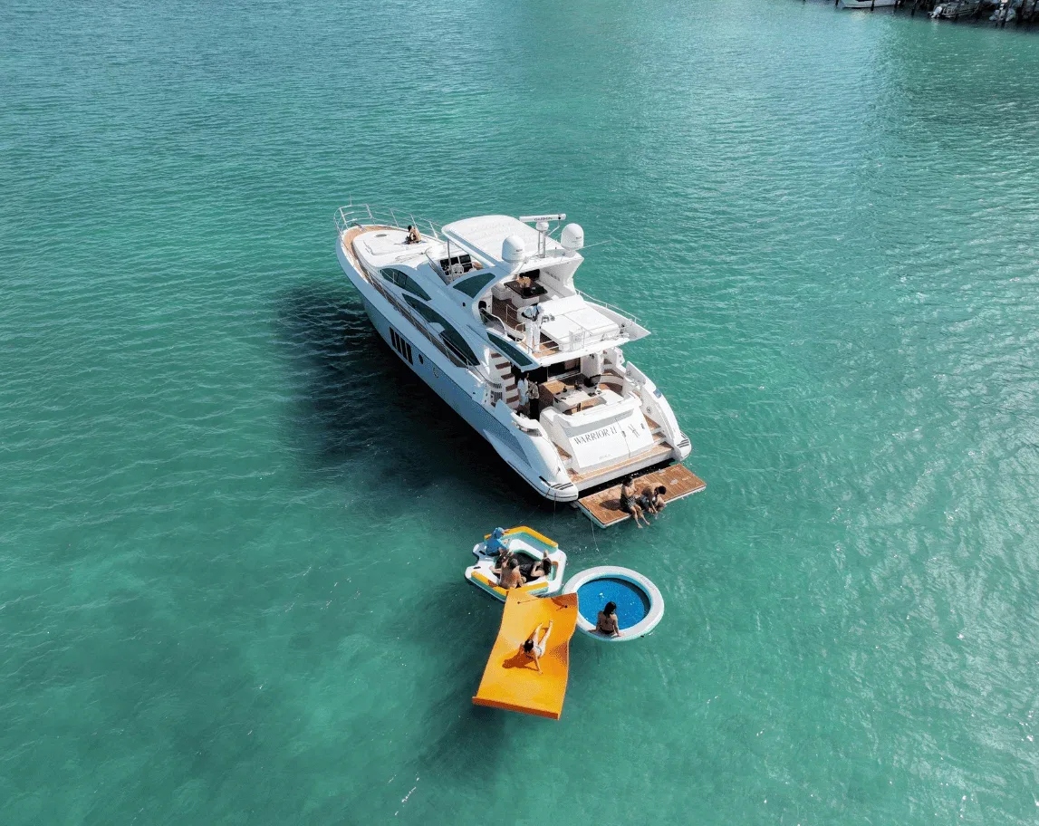 Miami boat rental experience on Biscayne Bay - private group charter