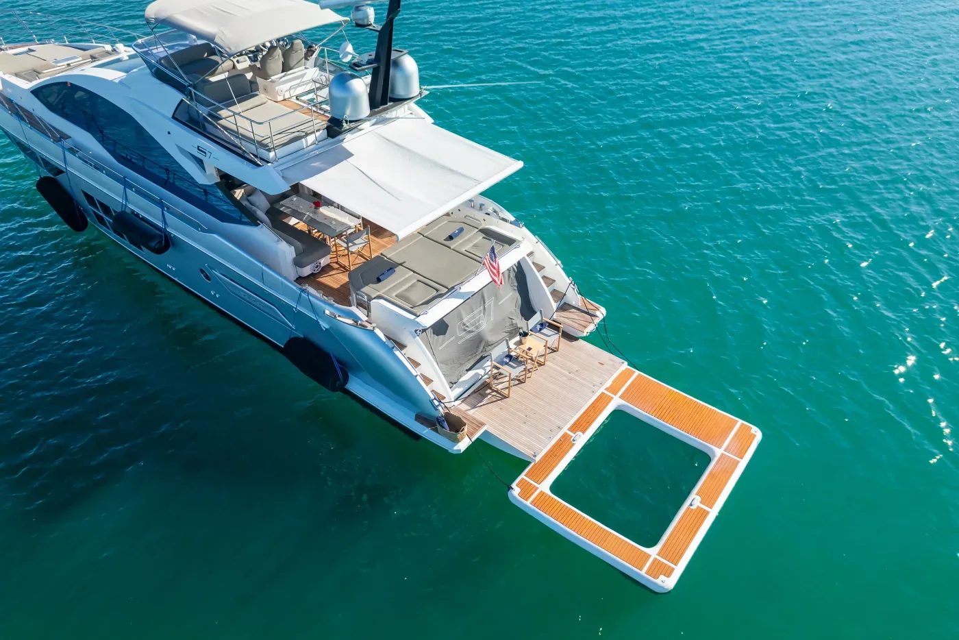 Brickell yacht charter on Biscayne Bay Miami sunset