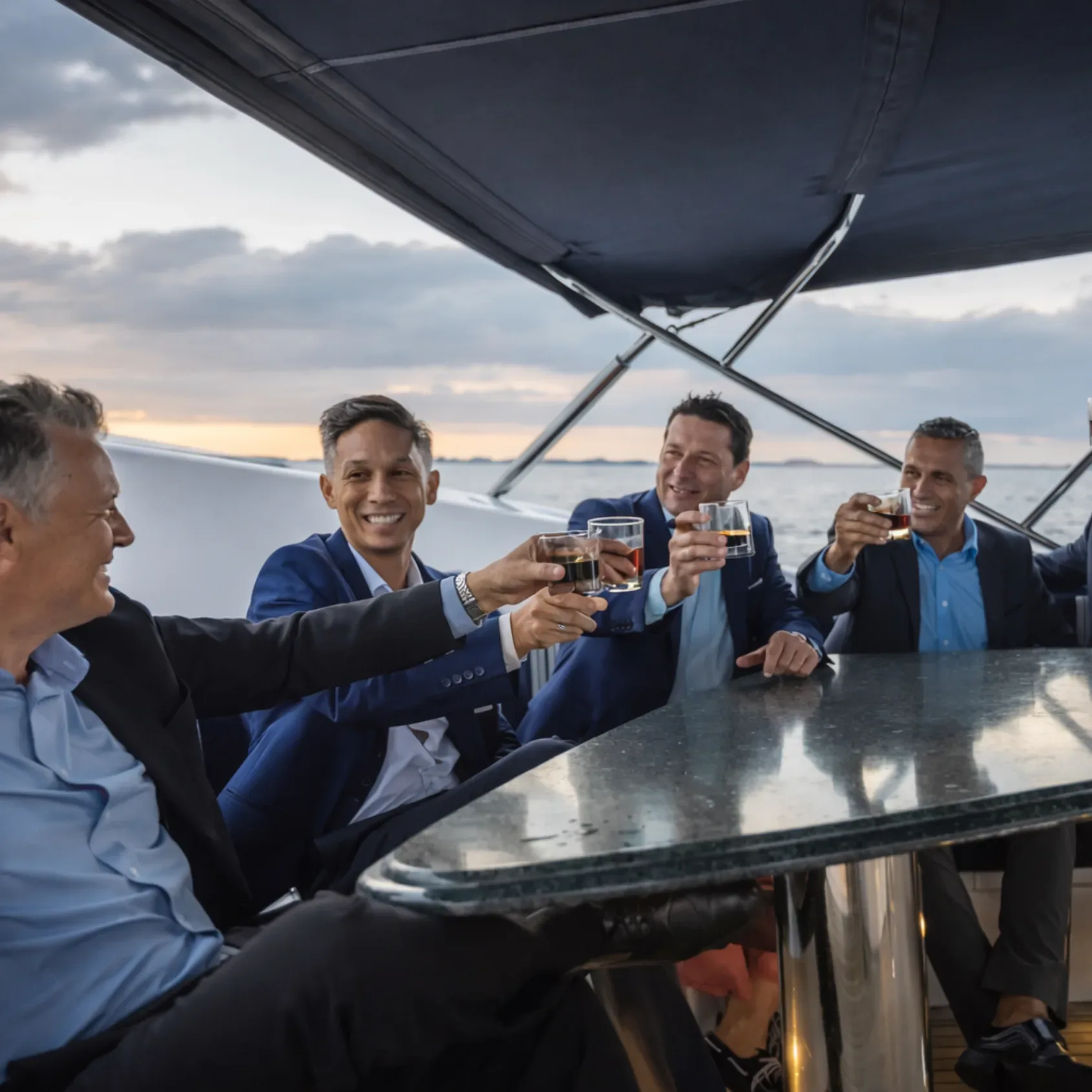 Corporate team enjoying a private yacht charter in Fort Lauderdale