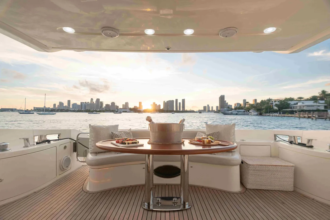 Day yacht charter Miami on Biscayne Bay with full crew
