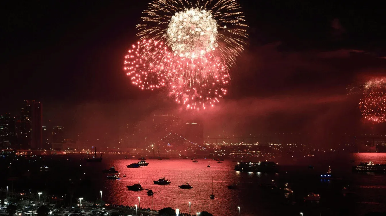 New Year's Eve yacht rental Miami - private boat party on Biscayne Bay at midnight