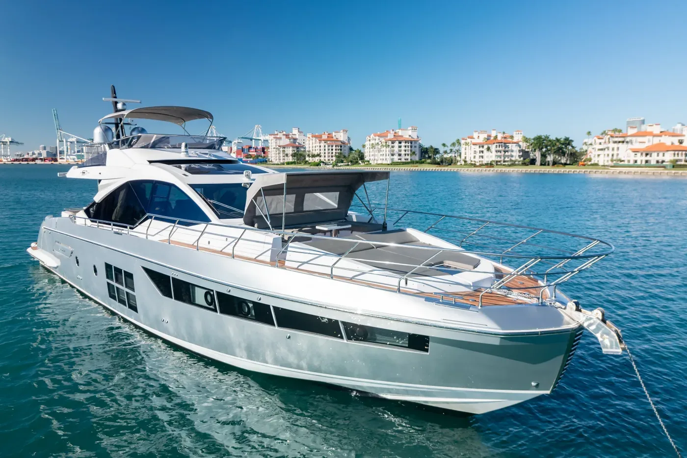 Yacht charter North Beach Intracoastal sunset Sunny Isles Aventura Star Island