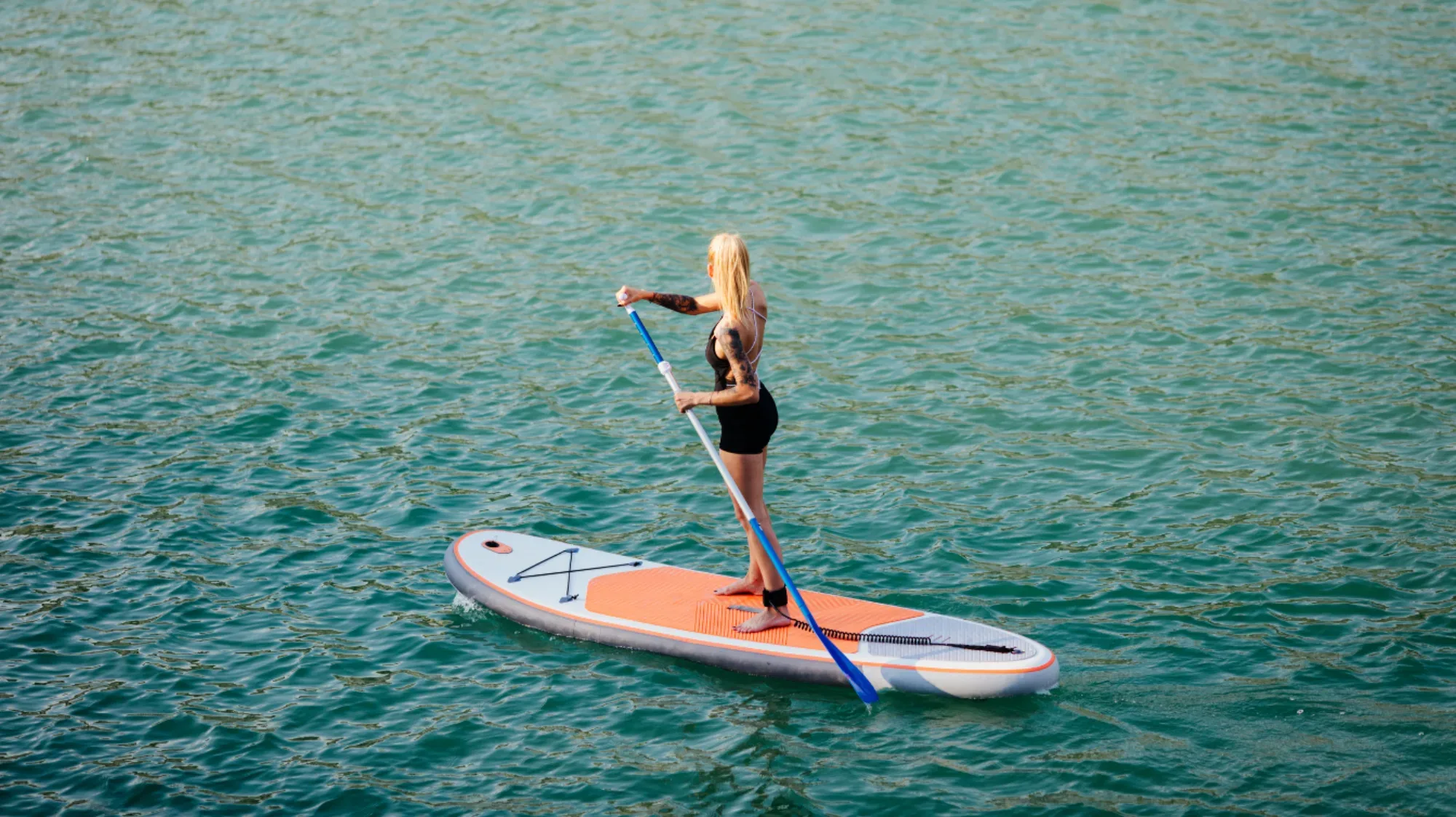 Paddleboarding and kayaking from a luxury yacht on Biscayne Bay Miami