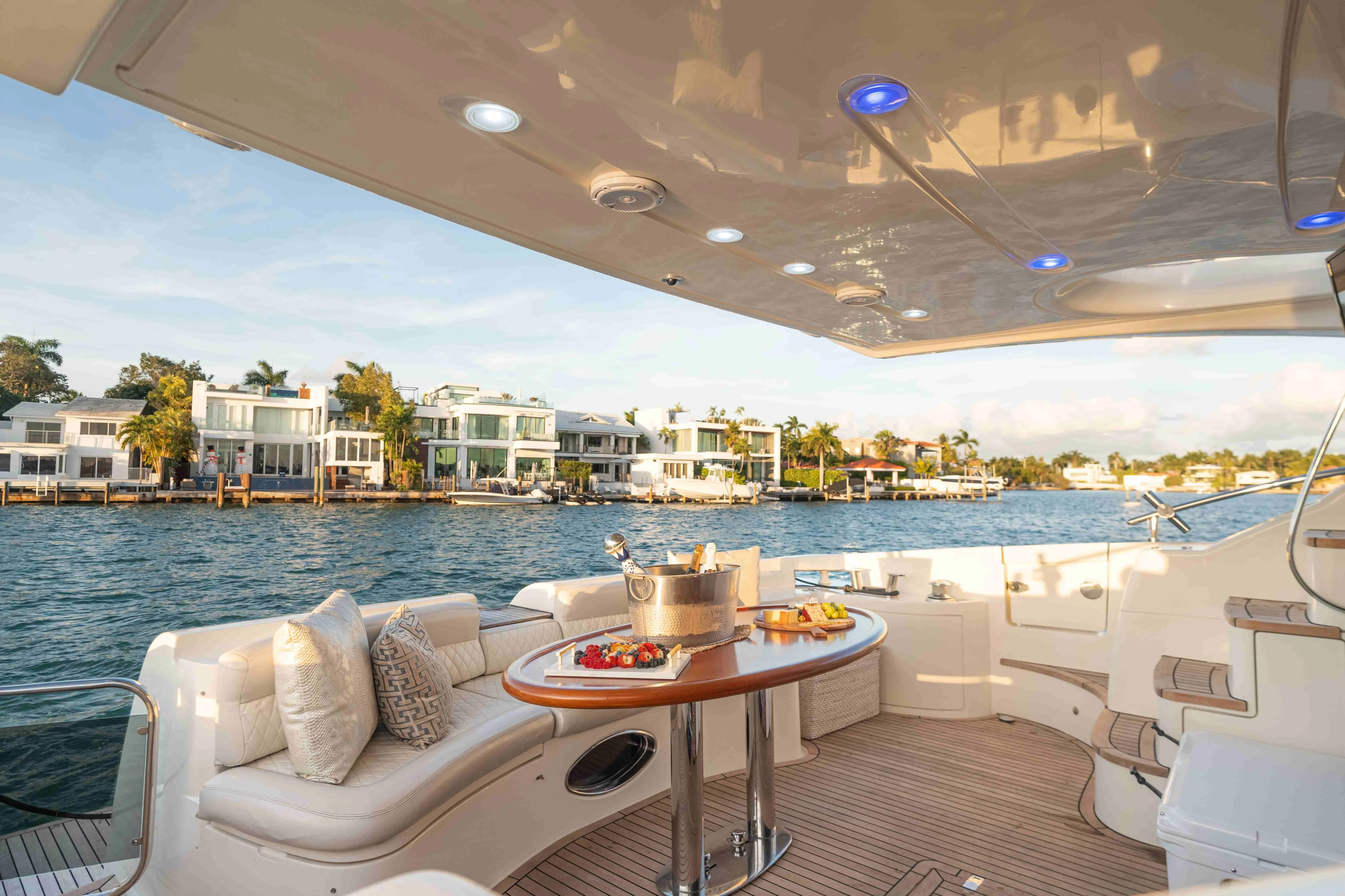 Luxury yacht deck for Art Basel Miami yacht party