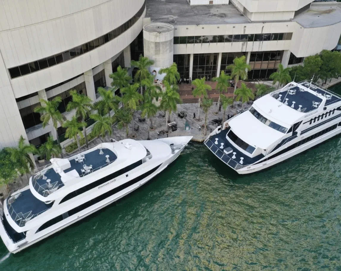 Group yacht charter Miami on Biscayne Bay with professional crew