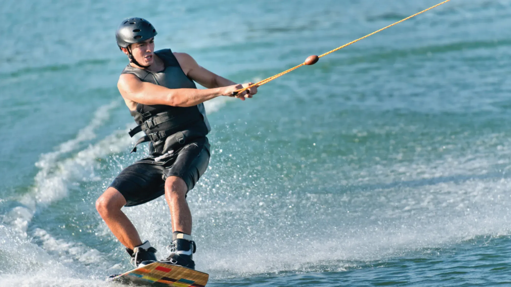 Wakeboarding on Biscayne Bay Miami
