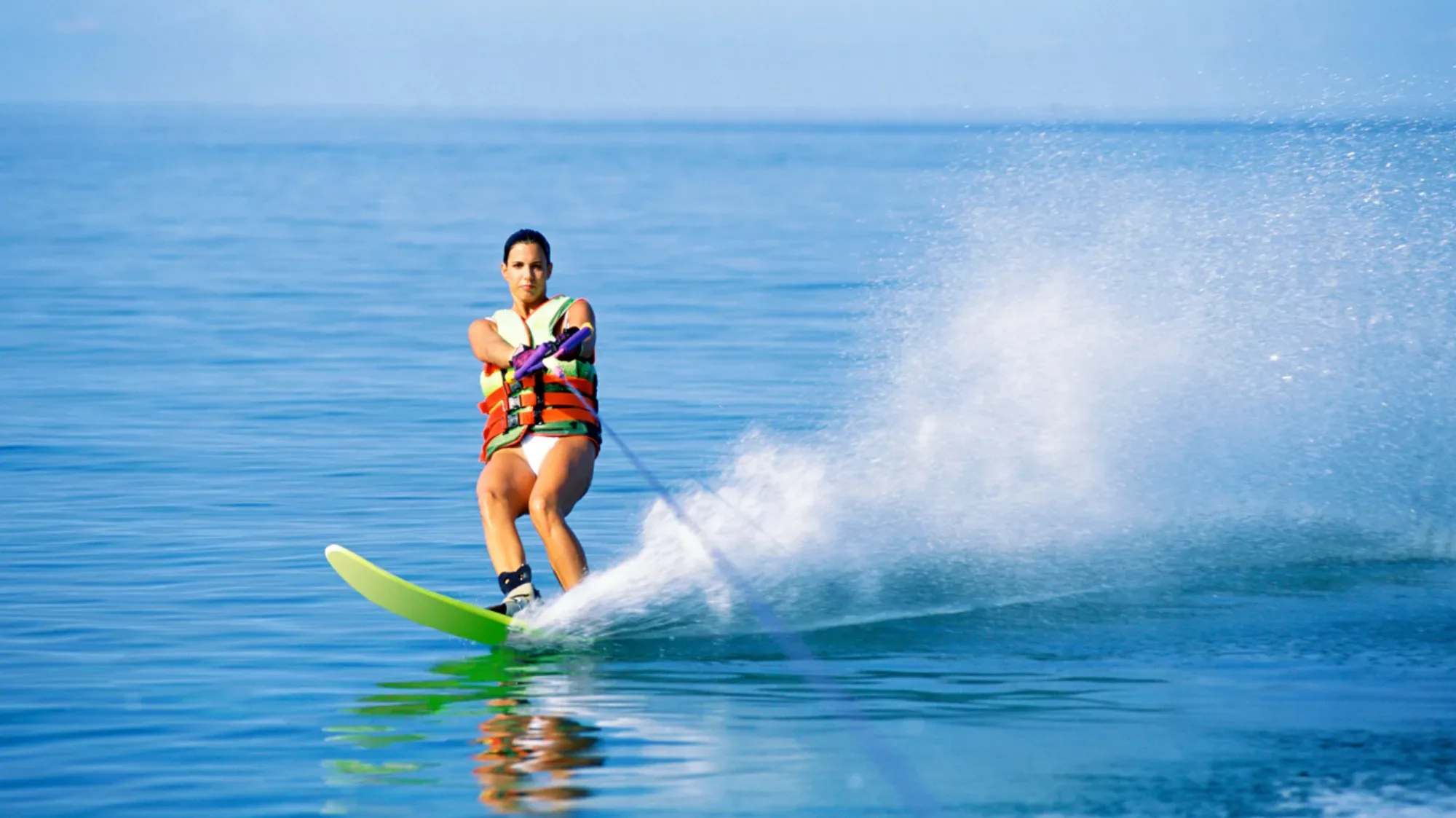 Water skiing on Biscayne Bay Miami