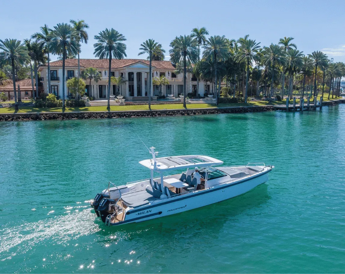 Millionaire's Row sightseeing cruise Miami private yacht Indian Creek waterway celebrity homes
